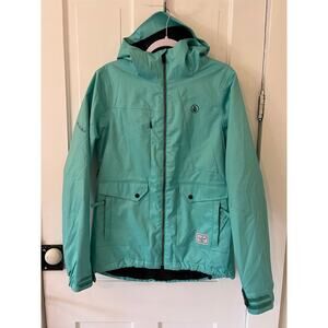 Volcom Women's Bolt Insulated Jacket medium blue teal insulated ski snowboard